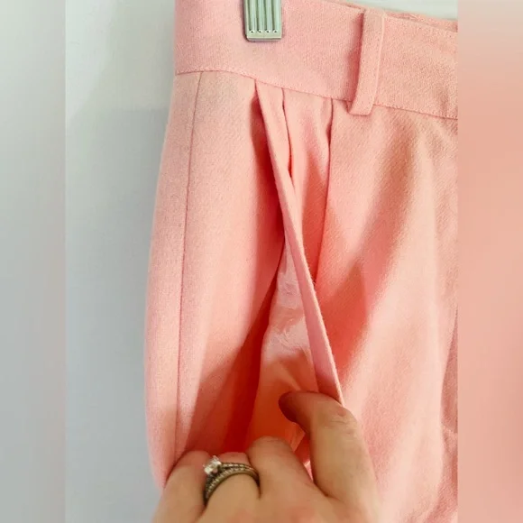 Vintage Pink Trousers Pants 100% Wool Grandmacore Coquette Girl Womens Size 8 - Picture 3 of 8